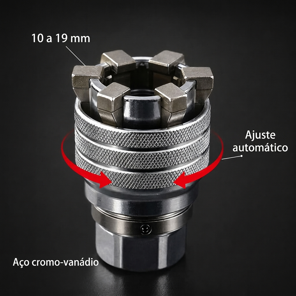 Chave de Encaixe Universal 10–19 mm.